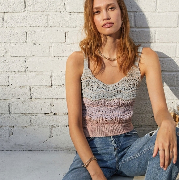 Black Tape_ Tops - NWT Black Tape_ Ombré Crochet Boho Top Size XLP